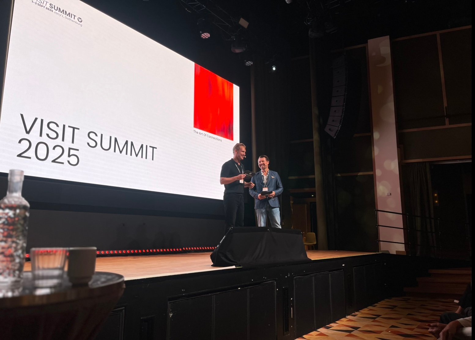 Keynote speakers on big stage